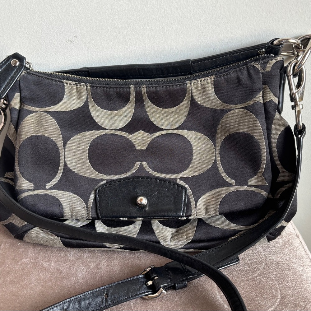 Coach Black and Cream Crossbody Bag